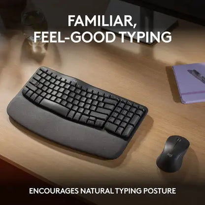 Logitech Wave Keys MK670 Combo Wireless Ergonomic Keyboard and Mouse