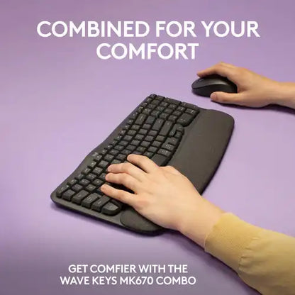 Logitech Wave Keys MK670 Combo Wireless Ergonomic Keyboard and Mouse