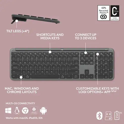 Logitech Signature Slim Combo MK955 Full Size Keyboard and Mouse
