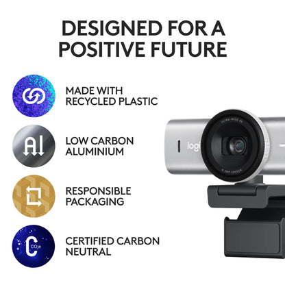 Logitech MX Brio 4K Ultra HD Collaboration and Streaming Webcam - Pale Gray