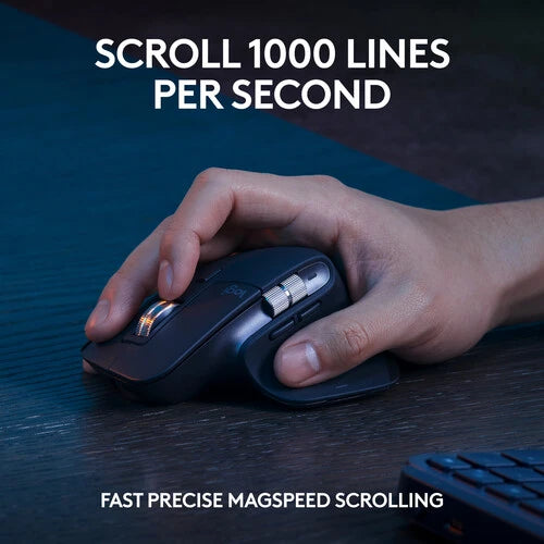 Logitech MX Keys S Combo - Black:  MX Master 3S Mouse, MX Keys S Keyboard, and MX Palm Rest