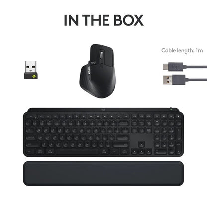 Logitech MX Keys S Combo - Black:  MX Master 3S Mouse, MX Keys S Keyboard, and MX Palm Rest