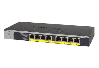 Netgear GS108LP 8-Port Gigabit Ethernet PoE+ Unmanaged Switch with FlexPoE - GS108LP-100NAS
