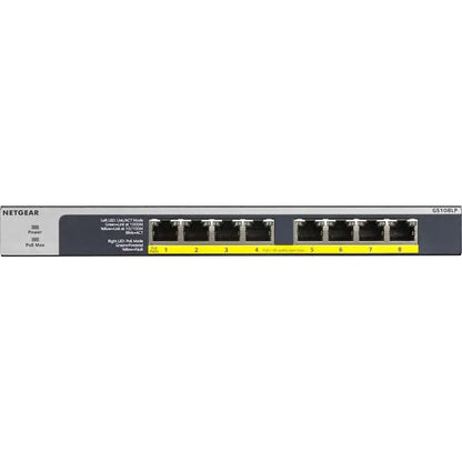 Netgear GS108LP 8-Port Gigabit Ethernet PoE+ Unmanaged Switch with FlexPoE - GS108LP-100NAS