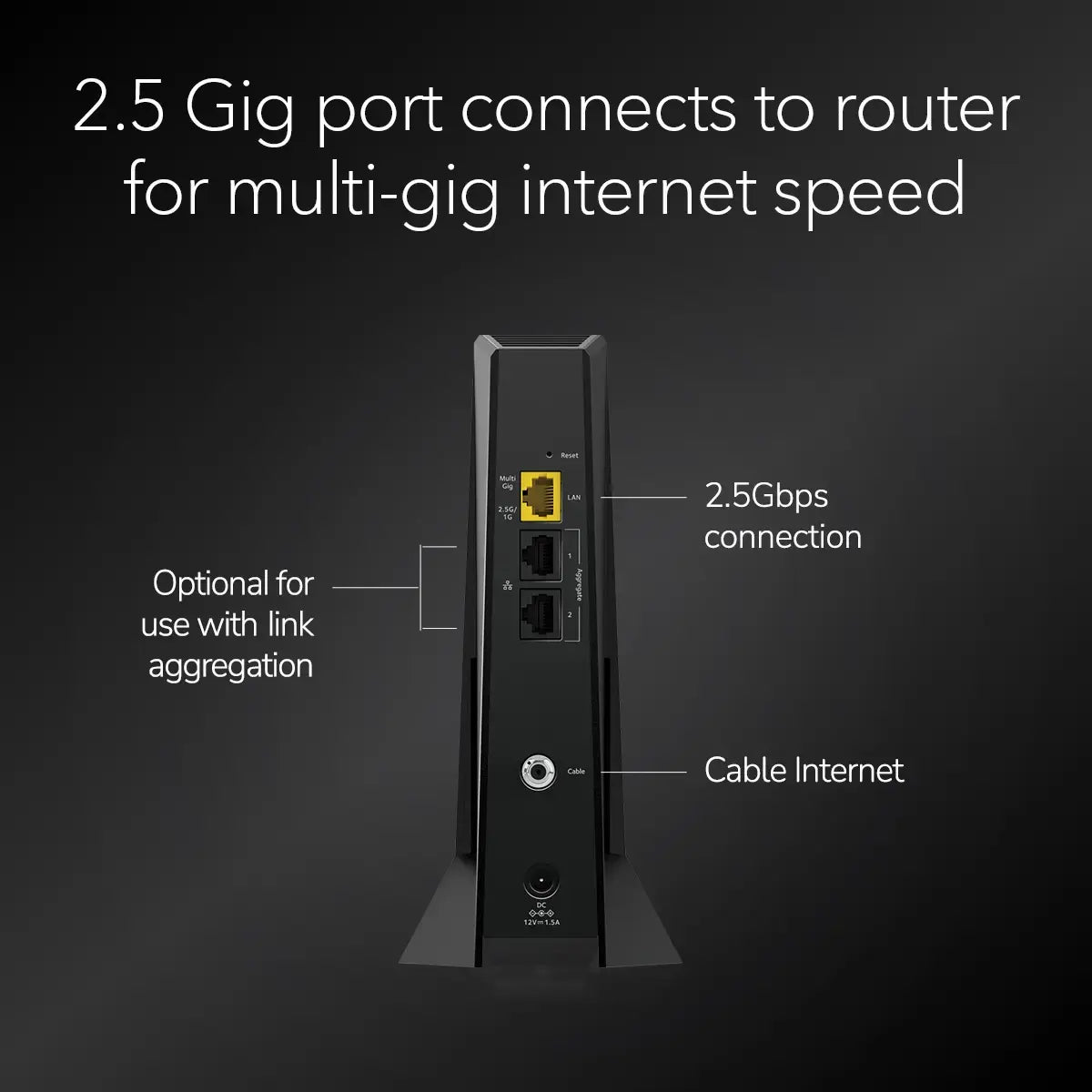 Netgear CM3000 Nighthawk High-Speed Cable Modem - Mid/high-Split DOCSIS 3.1  - Multi-Gig 2.5Gbps