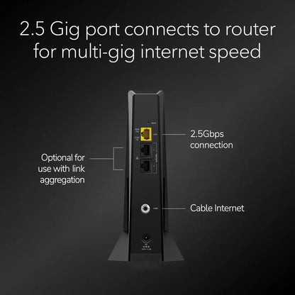 Netgear CM3000 Nighthawk High-Speed Cable Modem - Mid/high-Split DOCSIS 3.1  - Multi-Gig 2.5Gbps