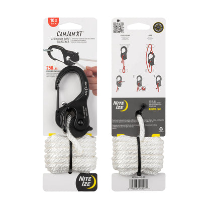 Nite Ize CamJam XT Aluminum Rope Tightener with 10FT Rope - NCJLA-02-R3 - Large