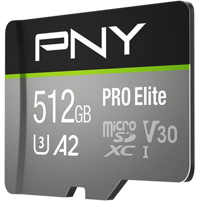 PNY 512GB PRO Elite microSDXC Flash Card - P-SDUX512U3100PRO-GE