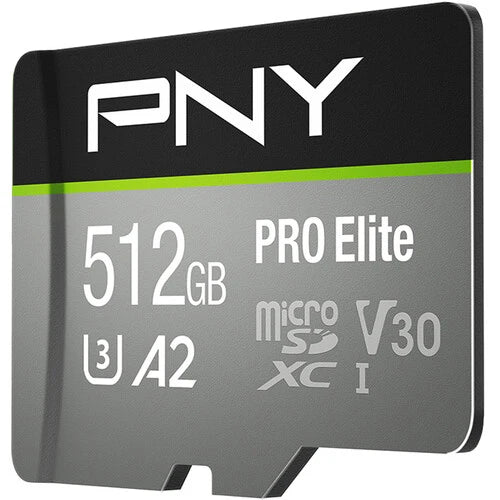 PNY 512GB PRO Elite microSDXC Flash Card - P-SDUX512U3100PRO-GE