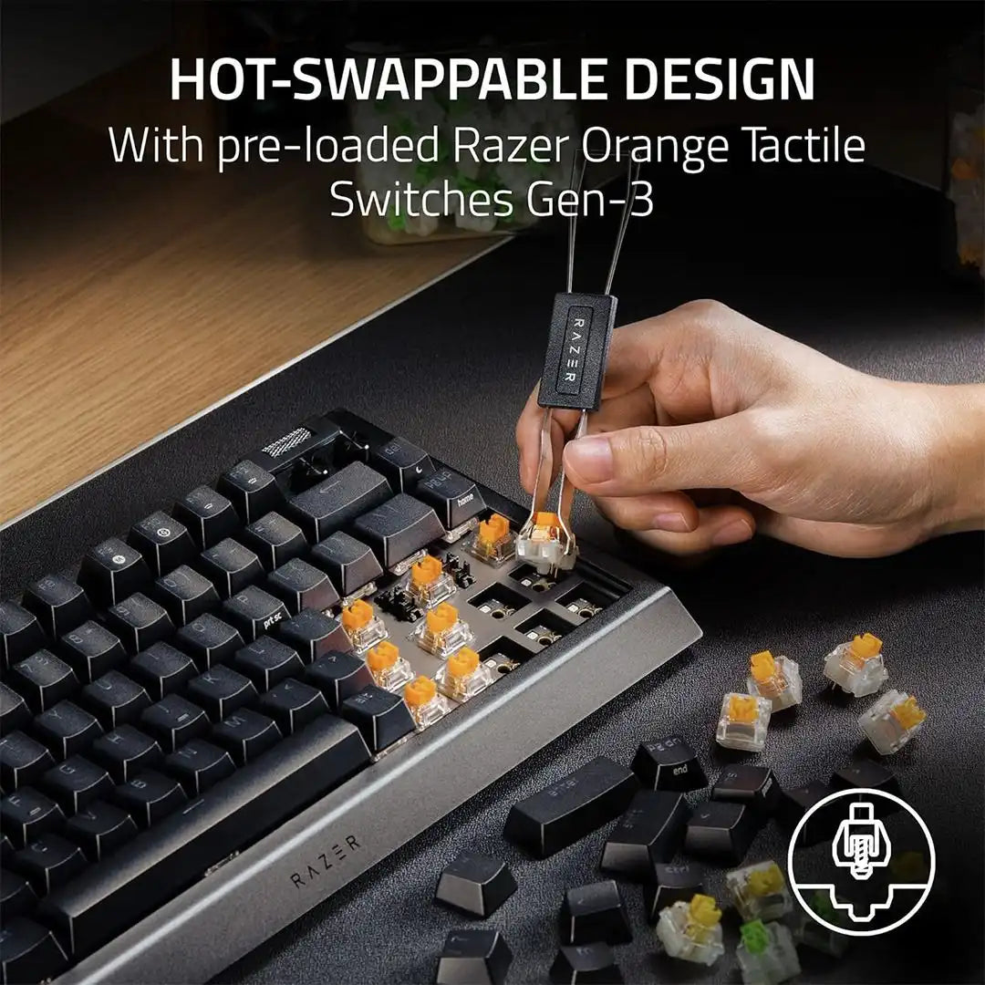 Razer Blackwidow V4 75% Hot-Swappable Mechanical Gaming Keyboard - RZ03-05000200-R3U1