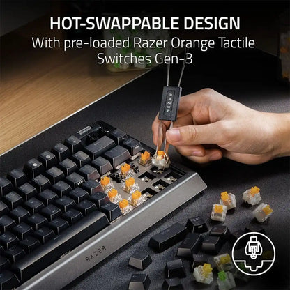 Razer Blackwidow V4 75% Hot-Swappable Mechanical Gaming Keyboard - RZ03-05000200-R3U1