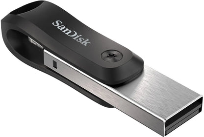 SanDisk 256GB iXpand Flash Drive Go USB 3.0 to Lightning - Black / Silver