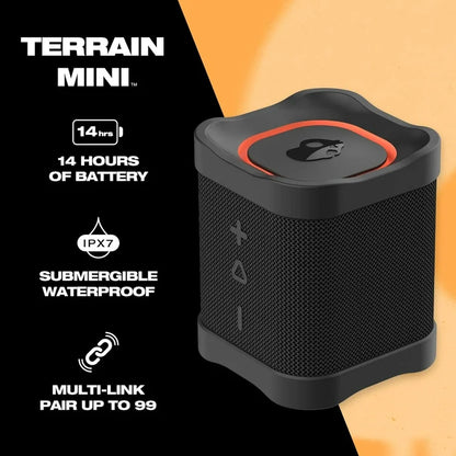 Skullcandy Terrain Mini Wireless Bluetooth Portable Speaker - Black - USB-C - IPX7 - 2SKSK1846B0L2