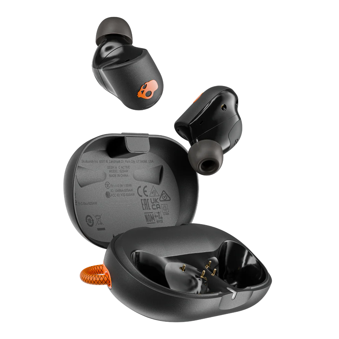 Skullcandy Sesh ANC True Wireless Active Earbuds Headphones with Noise Canceling - Black/Orange - S2SAW-S749