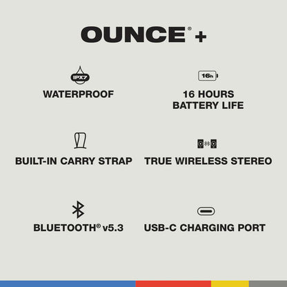 Skullcandy Ounce+ True Wireless Portable Speaker - Black - USB-C - IPX7 - 2SKSK2010B0L2